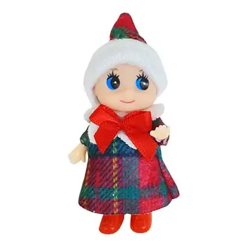 Коледни елфи, коледна украса, подаръци, малка кукла-эльфийка с въртящи се ръце и крака, рокли блестках и клетка, цветни кукла-фея