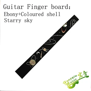 Звездното небе эбенового цветове във формата на миди Мозайка дъска за пръстите на Акустична китара лешояд за производство на китара Материал от дърво
