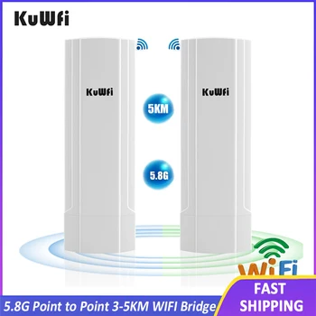 KuWFi Gigabit ethernet Безжичен Външен Рутер 5,8 G Wave2 WIFI Ретранслатор WIFI Мост Точка-до-Точка 3-5 КМ Удължител 14dBi Антена 48V POE