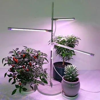 Led лампа за отглеждане на растения пълен спектър, лампа за отглеждане на растения с регулируема яркост по височина, с таймер за стайни растения