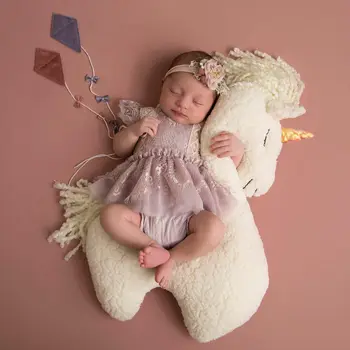 Реквизит за снимки на новороденото, да се смекчи, за да представляващи, плюшено еднорог, пони, конче възглавница, подпори за фотосесия, възглавница за новородени животни