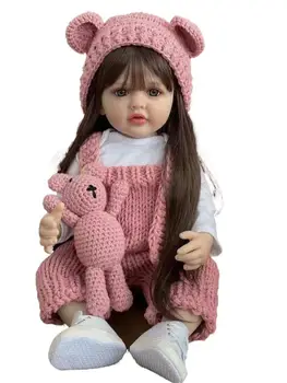 55 см., мека силиконова vinyl реалистична кукла-реборн за малки момичета, които са меки на допир коледни подаръци за деца