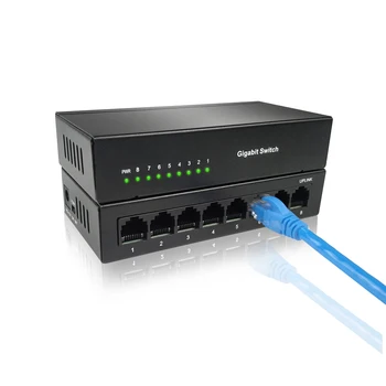 Високо-Интелигентен Gigabit switch 8-портов комутатор 8-портов мрежови комутатор 10/100/1000Base Gigabit Ethernet EU US plug