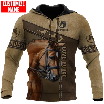 Персонални името на Любовта Horse, мъжки блузи с 3D принтом, есенна hoody Унисекс с цип, ежедневни спортни дрехи DW888