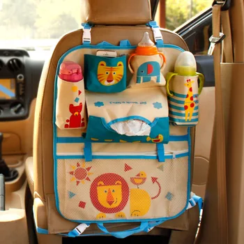 ZK20 Мультяшная чанта за облегалката на столчето за кола, кутия за съхранение на дете на задната седалка за кола, бебешки аксесоари, автомобилна подвесная чанта за съхранение на бебето