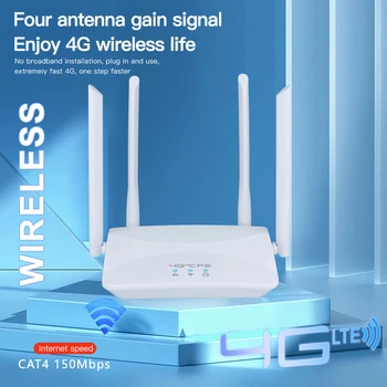 Безжичен рутер 4G CPE СИМ-карта Wifi LTE-рутер безжичен модем rj-45 WAN LAN CAT4 150 Mbps штепсельная вилица САЩ/ЕС