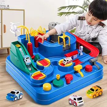 Детска приключенска игра, имитирующая на състезателна писта, модел жп вагона, забавни играчки, механичен интерактивен влак, животни, играчка-пъзел