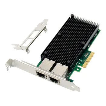 2 Порта PCIE X4 10GbE RJ-45 Сървър Мрежова карта PCI-e 10 Gigabit Ethernet Сървър за Мрежова Адаптер Карта с Чип на Intel X550 Двойна Пристанище