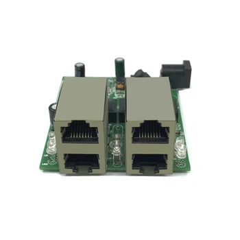 Бърз табло mini 4 порта ethernet 10/100 Mbps мрежов комутатор rj45 hub печатна платка модул модул за системна интеграция