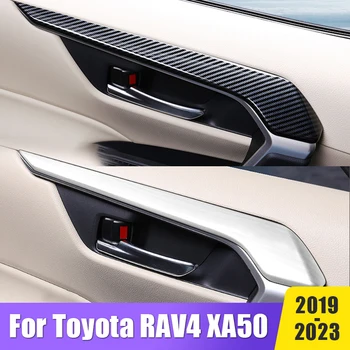 ABS Въглеродна Покритие на Вътрешната Врата на Таблото на Автомобила, Ленти, Декоративни Стикери За Toyota RAV4 2019-2021 2022 2023 RAV 4 XA50 Аксесоари