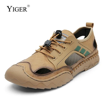 Мъжки сандали YIGER, ежедневни дишаща младежта плажни обувки Baotou за спортове на открито, пролет-лято на горно облекло 2022, новост
