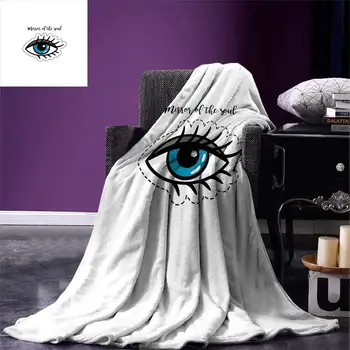 Покривка за мигли, син дамски нашивка за очите, графичен дизайн, известният вдъхновяваща цитат, топло одеяло от микрофибър