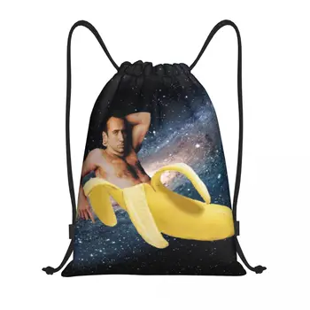 Обичай Никълъс Кейдж в банановия чанта с завязками за пазаруване, раници за йога, женски, мъжки, спортни, за фитнес, раница