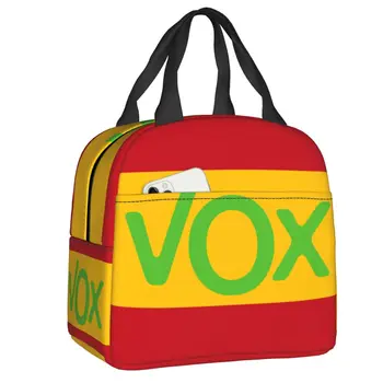 Лого Espana Vox Термоизолированная чанта за обяд Дамски Испания Испански флаг Контейнер за обяд за пикник на открито Кутия-тоут