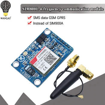 WAVGAT SIM800L V2.0 5V Безжична GSM GPRS модул, quadband телефони с антенным кабел, капачка
