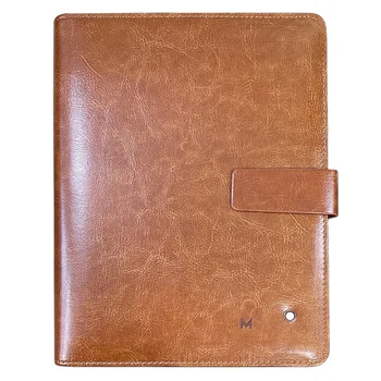 Луксозен бележник МСУ MB, класическа кожена корица с кафява шарка и качествена хартия, глава с уникален дизайн отрывных листа, написани дръжка