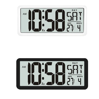 Практически серия от стенни часовници квадратна форма, голям digital alarm clock 13,8 инча, LCD дисплей, многофункционална престижен офис декор
