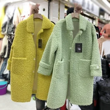 Дамско палто с имитация на овче пух, меховое палта, зимни 2022, Ханбок, дамско зимно палто дамско меховое палто, пушистое палто оверсайз