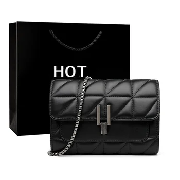 Дамски луксозни чанти от естествена кожа с веригата, дамски чанти на рамо, дамска чанта, нови ежедневни модни дамски чанти-незабавни посланици