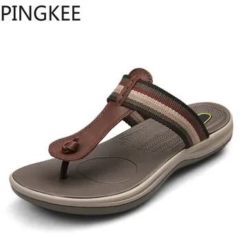 PINGKEE/ натурална лятна мъжки обувки, кожа горна част, обработена писта, мрежи на чорап, водоустойчива подметка, MD, теглителна сила, лека и многопластова