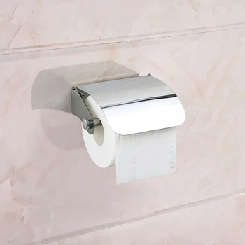 Титуляр на ролка тоалетна хартия от неръждаема стомана, поставка за хартия, диспенсер, стенен държач за тоалетна хартия, аксесоар за кърпи за баня