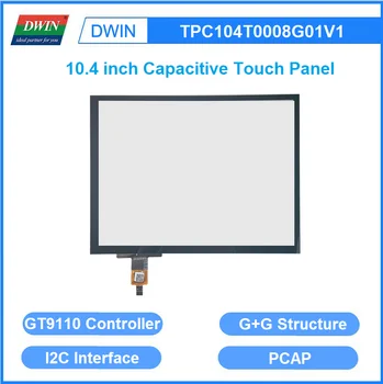 DWIN 10,4-инчов емкостная тъчпад PCAP CTP от закалено стъкло TPC104T0008G01V1