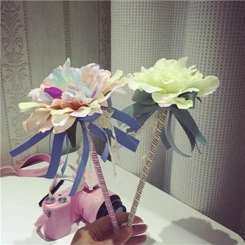 Красиво цвете, завързана лък, сладки творчески химикалки 0,4 мм, синьо мастило, подарък за рожден ден, сватба химикалка за подпис, безплатна доставка