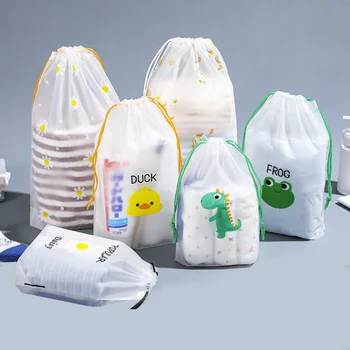 Прозрачен козметични организатор на съвсем малък, чанта за съхранение, сладки животни, женски пътни free toiletries, грим, мультяшные торбички от PVC