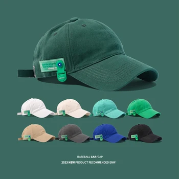 Нов стил от началото на есента, дофаминовая превръзка от неопрен за момичета, зелена бейзболна шапка, модерен студентски регулируеми модерни ежедневни шапки, меки цилиндър