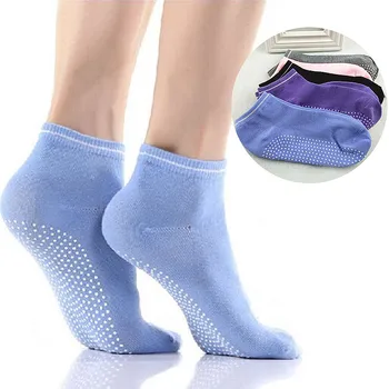 1 чифт чорапи за йога, нескользящие силиконови чорапи за фитнес, пилатес, балет, спортни чорапи за фитнес, дамски памучни дишащи ластични чорапи свободно размер