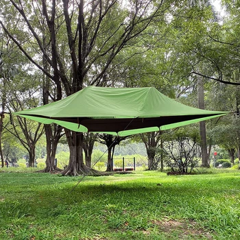 Триъгълни хамак за 2-3 души, открит къмпинг, подвесная палатка с плоско дъно, с комарите мрежа, водоустойчив козирка от слънцето