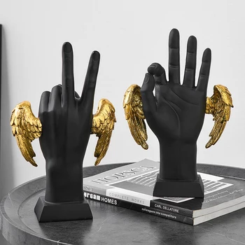 Персонални статуетка на пръста, статуетки от скандинавски смола, занаятчийски скулптура, орнамент, орнаменти за домашния офис, интериор за хол