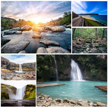 Винил потребителски природни пейзажи водопад Фонове, за снимки подпори Пролетен пейзаж, портрет фотофоны 21110WA-07