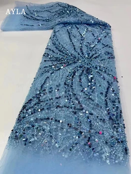 Най-новото нигерийски сетчатое дантела с поредица от 2022, африканска лейси плат от мъниста, френски дантелени материали за дизайн, филтър за нощно рокли Patry