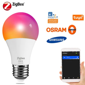 AC85-265V E27 B22 9 W 10 W Led Интелигентна Лампа ZIGBEE RGBCW С Потъмняване Дистанционно Управление на Мобилно приложение Работи С Алекса Google Home