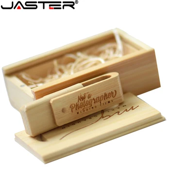 JASTER Естествено Дърво USB 2.0 Въртящи се на 360 USB Флаш памет Pen Drive от 16 GB 32 GB 64 GB 128 GB, 256 GB Memory Stick Безплатен Потребителски лого