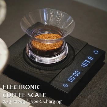 0,5 грама-2 кг Електронни Кафе Везни Кухненски Капково Везни LED Дигитален Основната 0,1 грама Точност Везни Кафе Инструменти Сензорен Екран Клавиш за