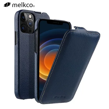 Melkco флип калъф за телефон от естествена кожа Melkco за iPhone 12 Pro Max mini 11 X Xr Xs 7 8 бизнес калъф за чанти от естествена крави