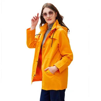 Нова ветровка, женски жилетка със средна дължина, палто с качулка, уличен дъждобран