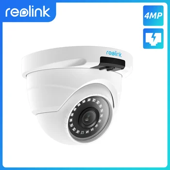 IP камера Reolink PoE 4MP Вграден Микрофон Куполна HD Камера за Сигурност IR за Нощно виждане външна IP66 Водоустойчива Камера Дистанционно гледане D400
