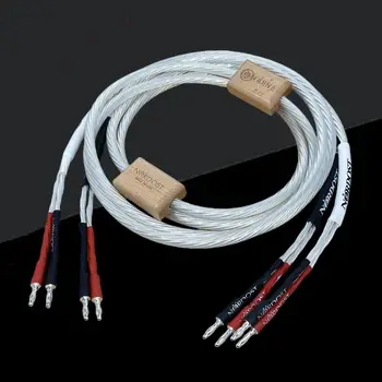 Висококачествения звуков кабел Один, две метални акустичен кабел, клемма тип 