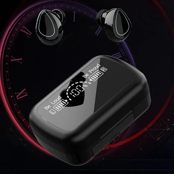 Безжична слушалка Sky10, нови двойни уши зарядно устройство с камера, стереофоничен дигитален дисплей, търговски мини-невидими втулки