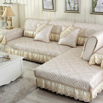 Луксозен нескользящий ленена покривка за дивана, калъфка за възглавница, високо качество, четири сезона, европейският калъф за дивана в хола, кърпа