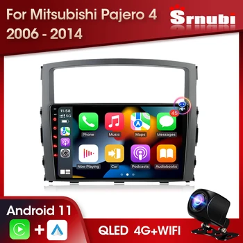 Srnubi 2Din Android 11 Автомагнитола за Mitsubishi Pajero 4 V80 V90 2006-2014 Мултимедиен Плейър 4G Carplay Стерео Главното Устройство
