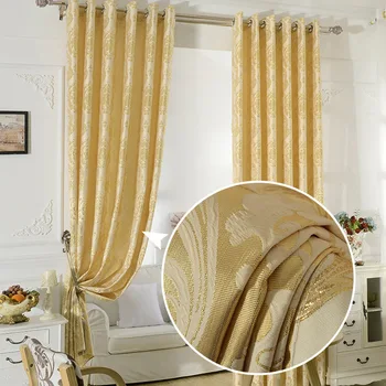 FYFUYOUFY Елитни европейски златни царски луксозни пердета за спалня, хол, жакард с алуминиева дограма, щори