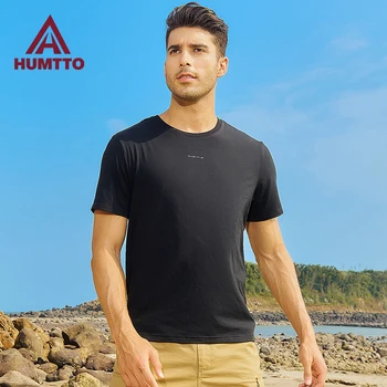 HUMTTO спортна бързосъхнеща тениска, дишаща мъжка тениска за бягане във фитнеса, летни памучни мъжки тениски за туризъм на открито високо качество