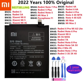 Оригинални Сменяеми батерии За Xiaomi Mi Redmi Note Mix 2 3 3 3 4 4X 4A 4C 5 5A 5S 5X M5 6 6A 7 8 9 Pro Plus Lite Батерия