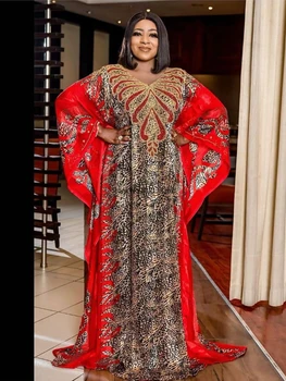 Африкански рокли за жени Пролет-лято африкански дамски дълги халати от полиестер с принтом мюсюлманска Абая африканска