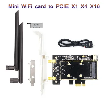 Wifi Адаптер PCI-E 1X За Mini Pci Express Wifi Raiser wifi 6 Безжична карта Поддръжка на функцията за Bluetooth Mini Pcie за Windows 11