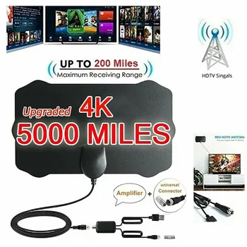 5000 мили 4K HD TV с висок коефициент на усилване на цифрова телевизия Box цифрова телевизионна антена EU Plug Booster активна вътрешна антена HD плосък дизайн